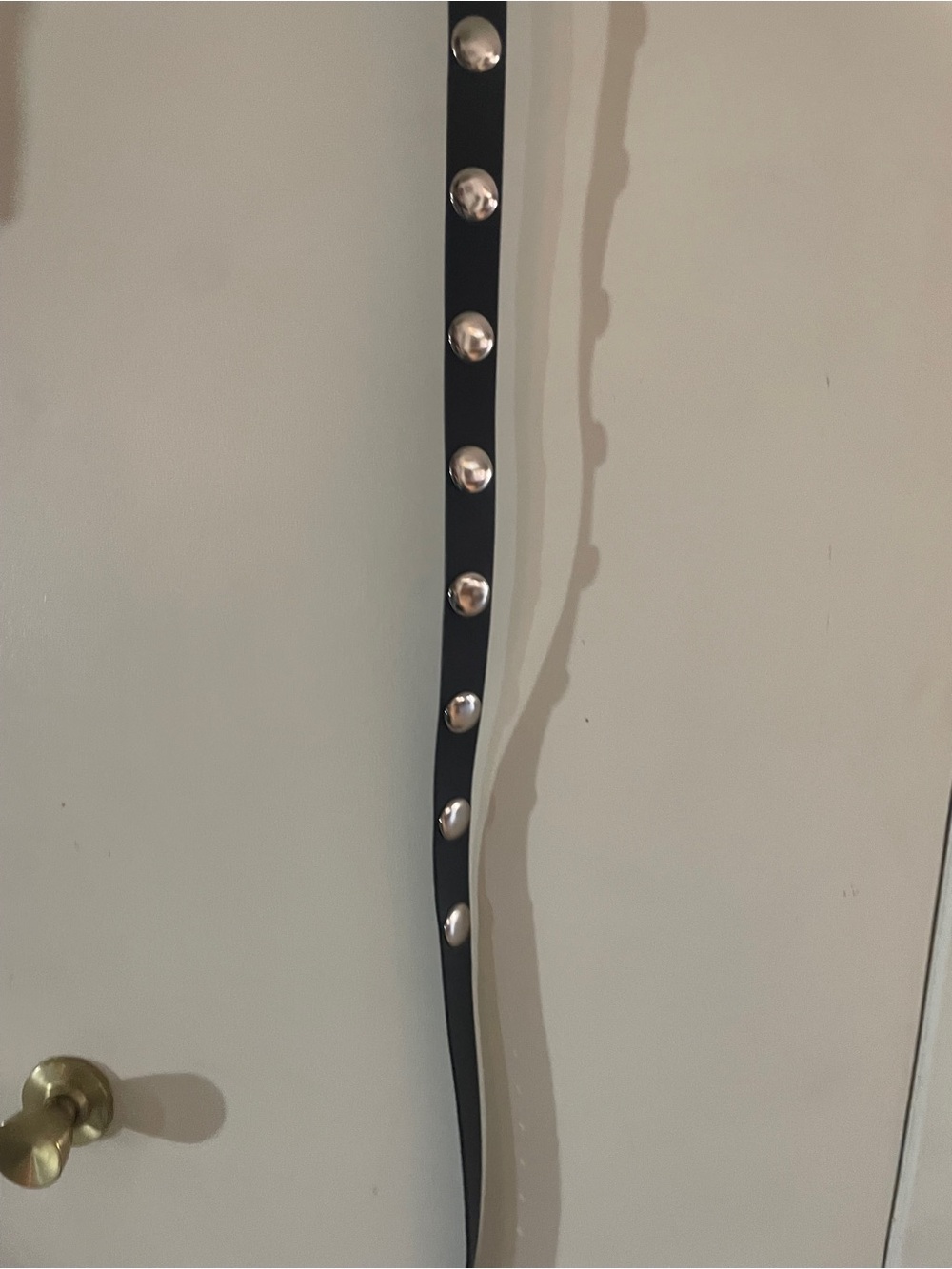NWT Universal Thread Black Studded Skinny Belt Medium Silver Hardware - Picture 5 of 11